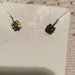 Peridot and gold stud earrings